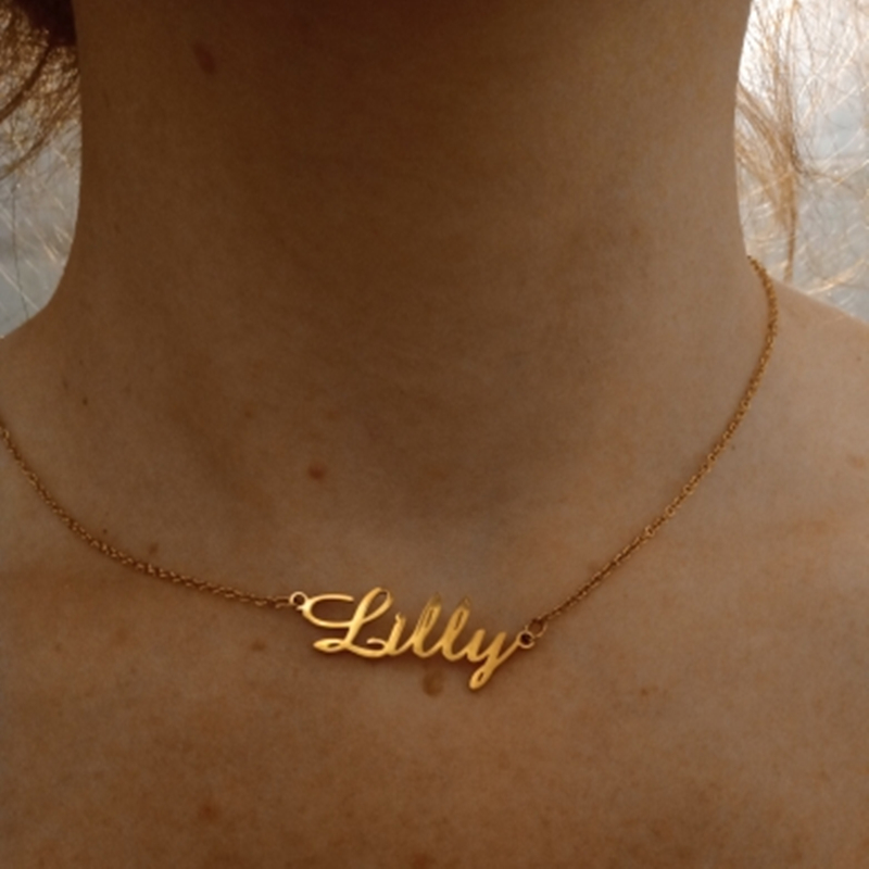 Personalized Custom Handwritten Name Necklace Art Signature DIY Nameplate Necklaces Choker Unique Memorial Jewelry for Men Women Girlfriends Birthday Mum Gifts