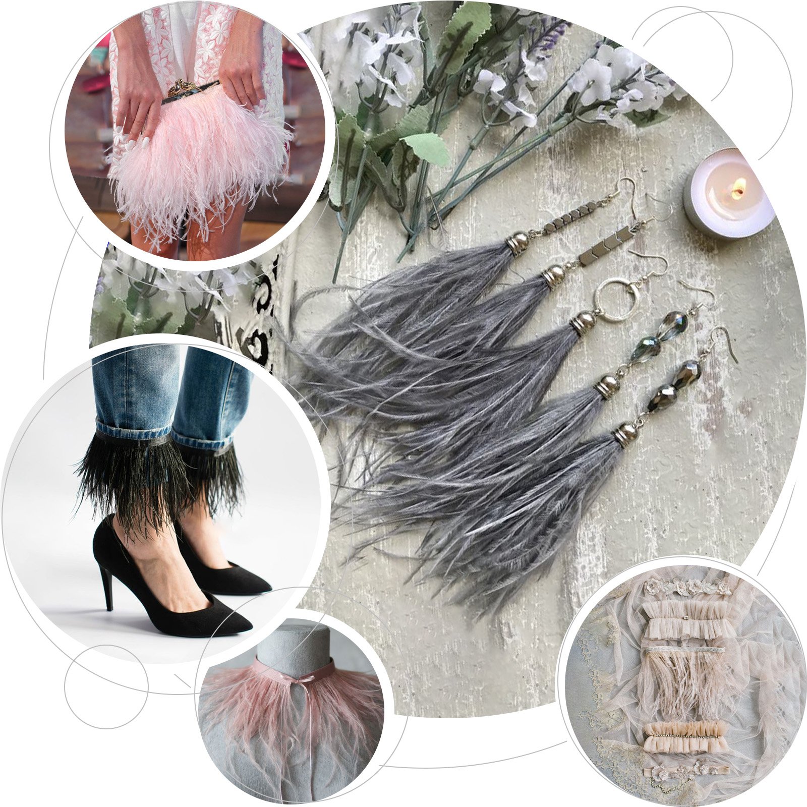 Adorno de plumas de avestruz de 1 metro, cinta de plumas de 8-10 CM, orillo para decoración de ropa de boda DIY, accesorios artesanales al por mayor