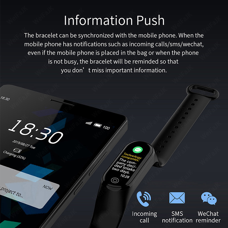 2021 Version mondiale M6 bande montre intelligente hommes femmes Smartwatch Fitness Sport Bracelet pour Apple Huawei Xiaomi Mi Smartband montres