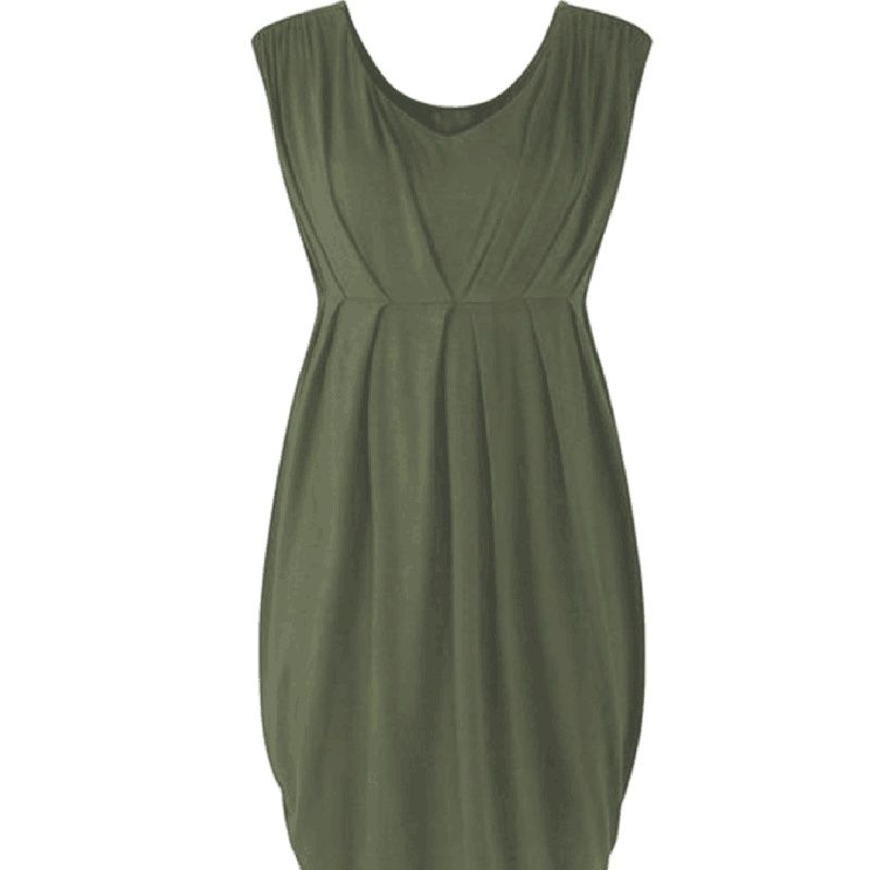 Pregnant Women Knitted Sleeveless Dress - Amexza