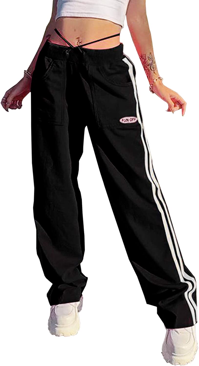 high waisted drawstring joggers