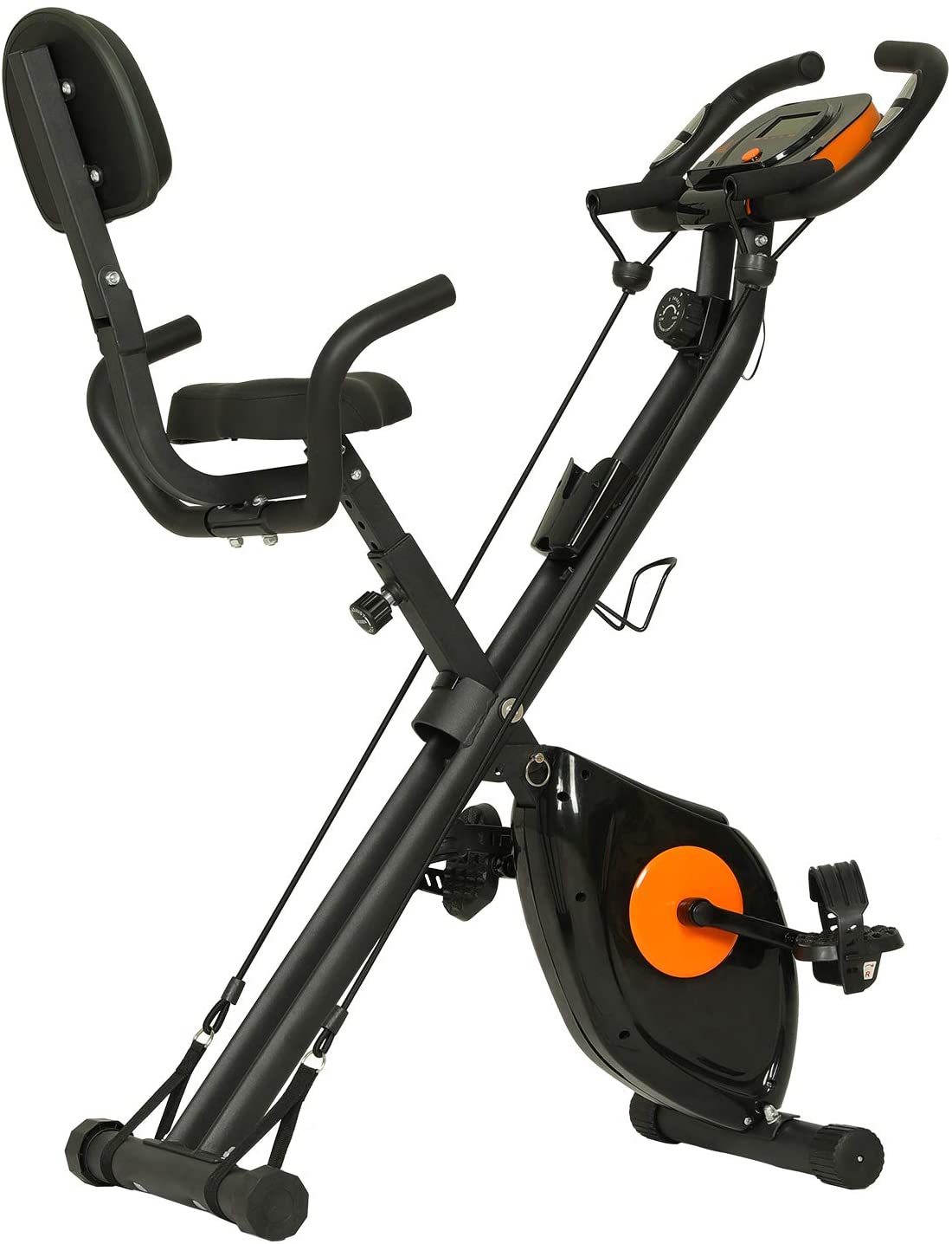 foldable exercise bike with resistance bands