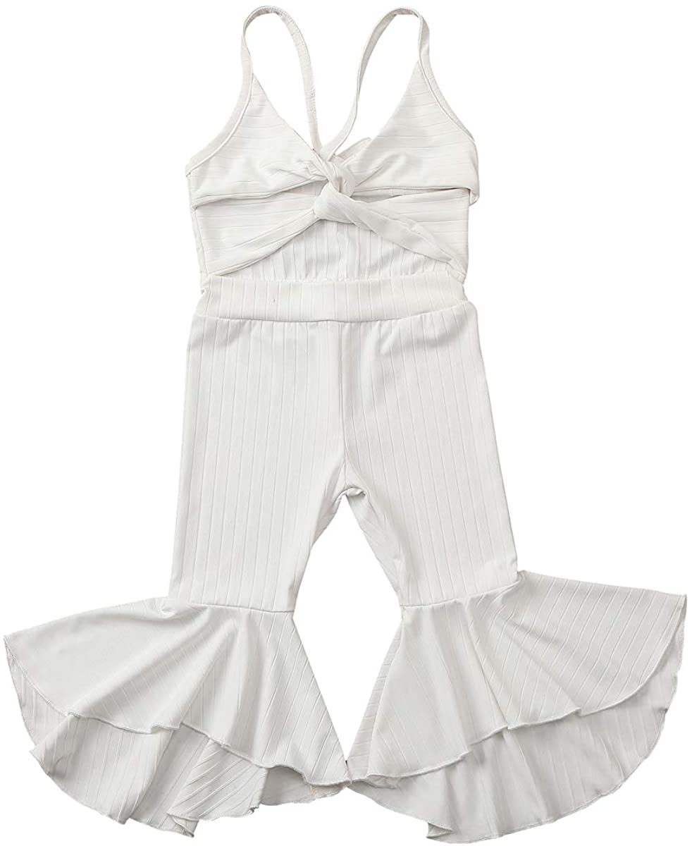 WPNAKS Toddler Baby Boy Girl Cotton Bib Overall Solid Suspender Romper Pants Sleeveless Jumpsuit 