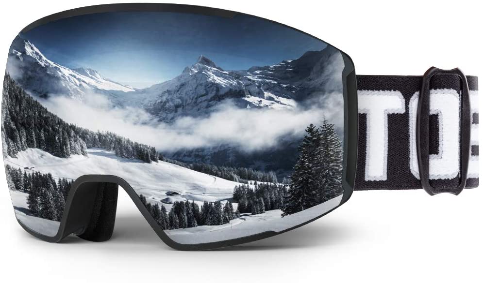 ToBa Ski Goggles Snowboard Snow Goggles OTG Interchangeable Lenses Anti-Fog 